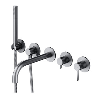 Bateria 3-wyjściowa GoClick, Omnires GC podtynkowa, prysznic 1-funkcyjny - chrom