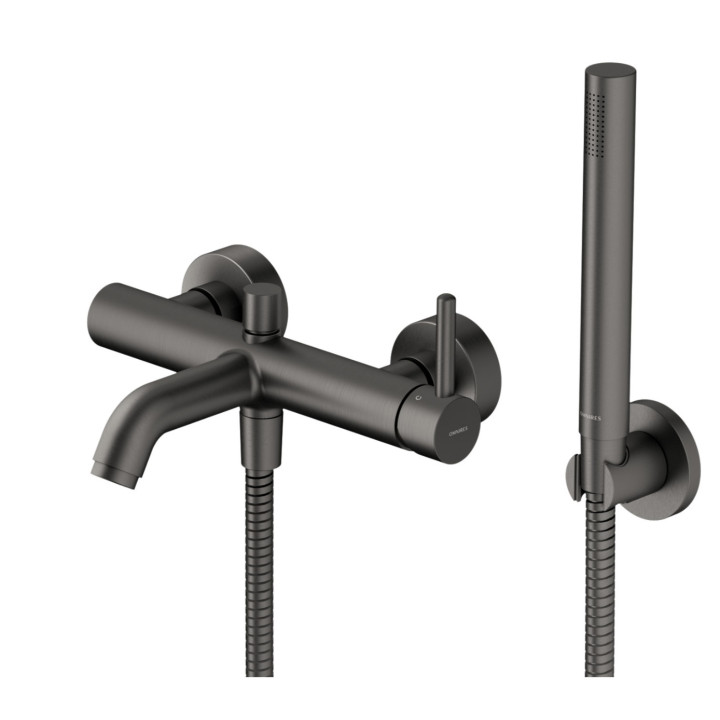 Bateria prysznicowa Omnires Y, natynkowa, jednouchwytowa, czarny