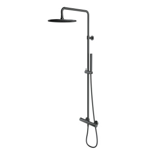 Zestaw wannowo-natryskowy Omnires Y, podtynkowy, wylewka 21cm, 2 wyjścia wody, grafit