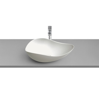 Umywalka nablatowa Roca Ohtake, 55x38,5cm, bez przelewu, FINECERAMIC, biały