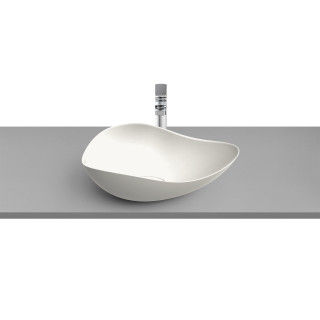 Umywalka nablatowa Roca Ohtake, 55x38,5cm, bez przelewu, FINECERAMIC, biały