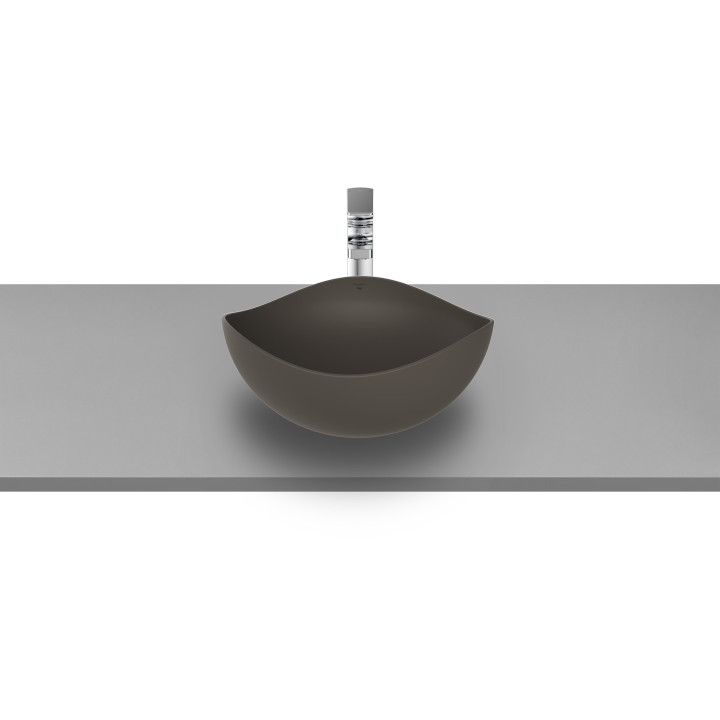 Umywalka nablatowa Roca Ohtake, 55x38,5cm, bez przelewu, FINECERAMIC, biały połysk