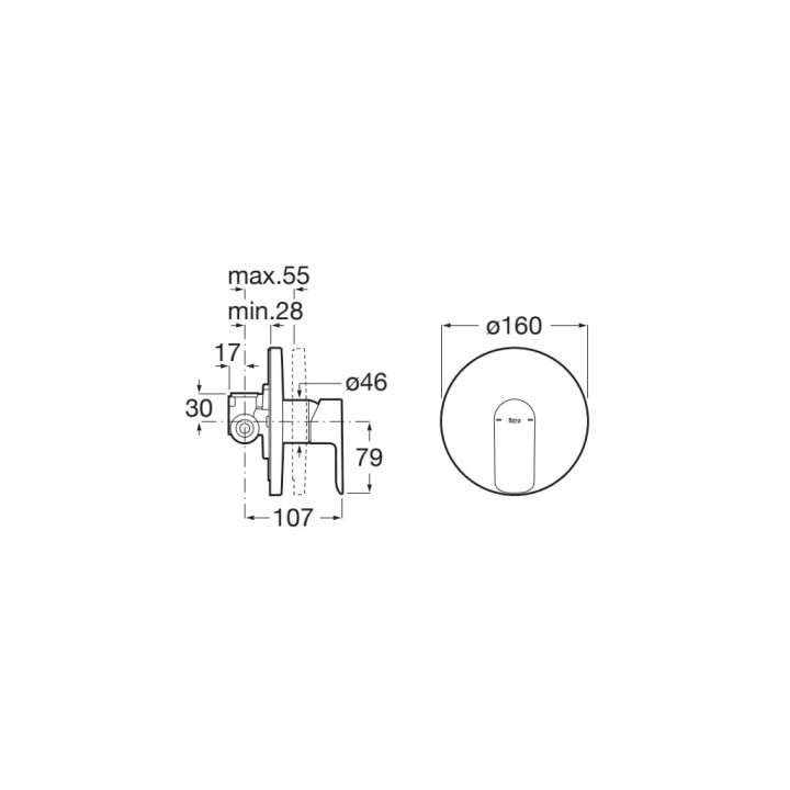 Bateria bidetowa Roca Cala, stojąca, korek automatyczny, chrom