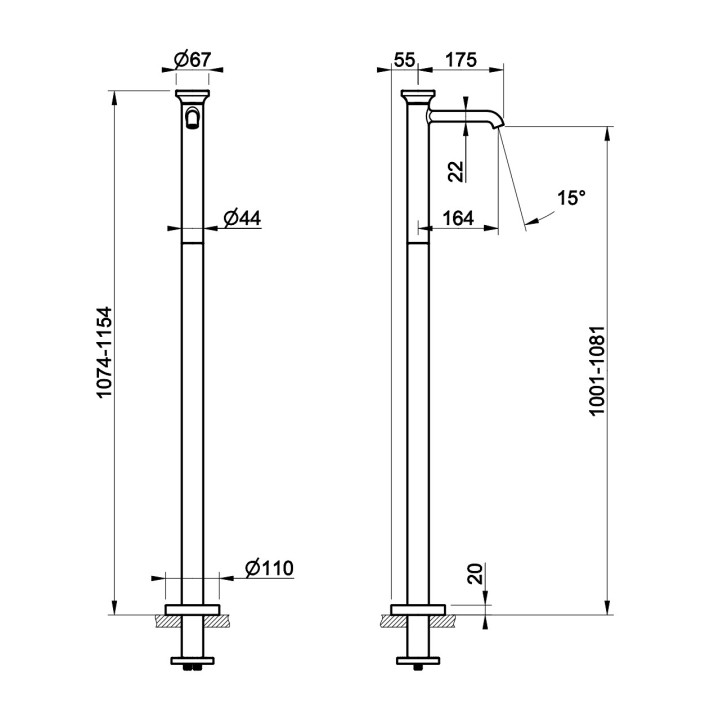 Zawór umywalkowy Gessi Origini, podtynkowy, chrom
