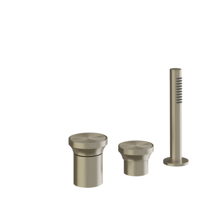 Bateria wannowa 4-otworowa Gessi Origini, stojąca, 2 wyjścia wody, zestaw natryskowy, chrom