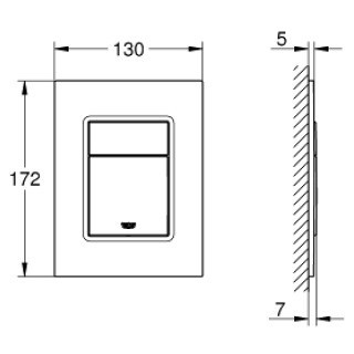 Przycisk do spłuczki Grohe Skate Metropolitan S, 130 x 172 mm, warm sunset