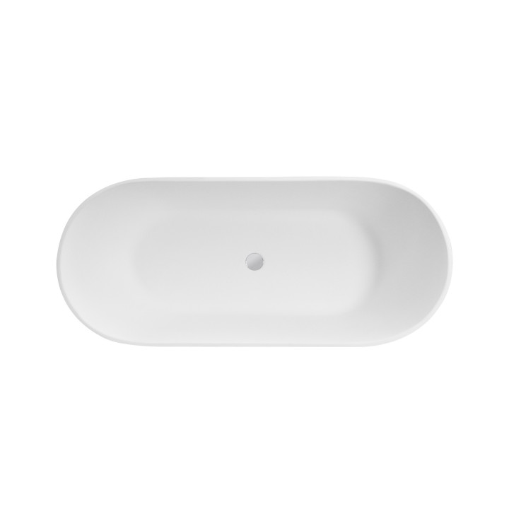 Wanna wolnostojąca Besco Moya, 160x68cm, z białym korkiem kilka-klak, biała