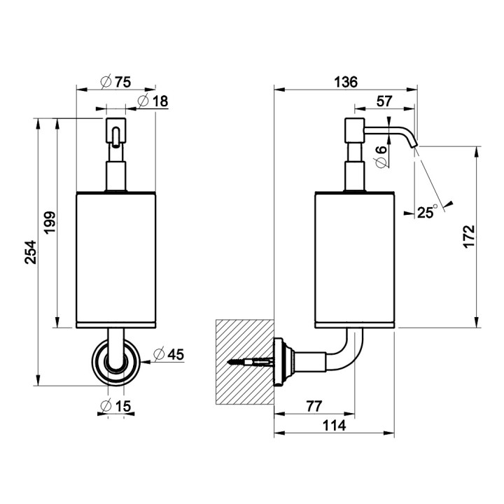 Kubek z uchwytem ściennym Gessi Venti20, biały, wykończenie chrom