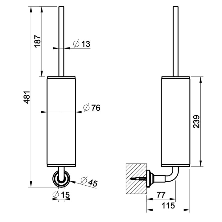 Dozownik mydła Gessi Venti20, ścienny, czarny, wykończenie chrom