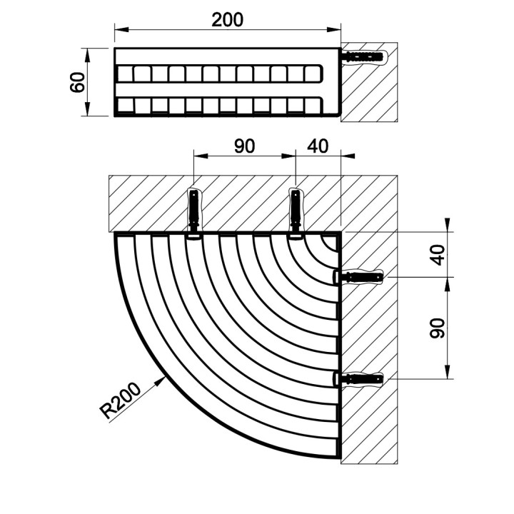 Półka prysznicowa Gessi Venti20, ścienna, 30cm, chrom