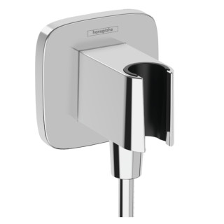 Przyłącze wody Hansgrohe FixFit E, z uchwytem prysznicowym, biały mat
