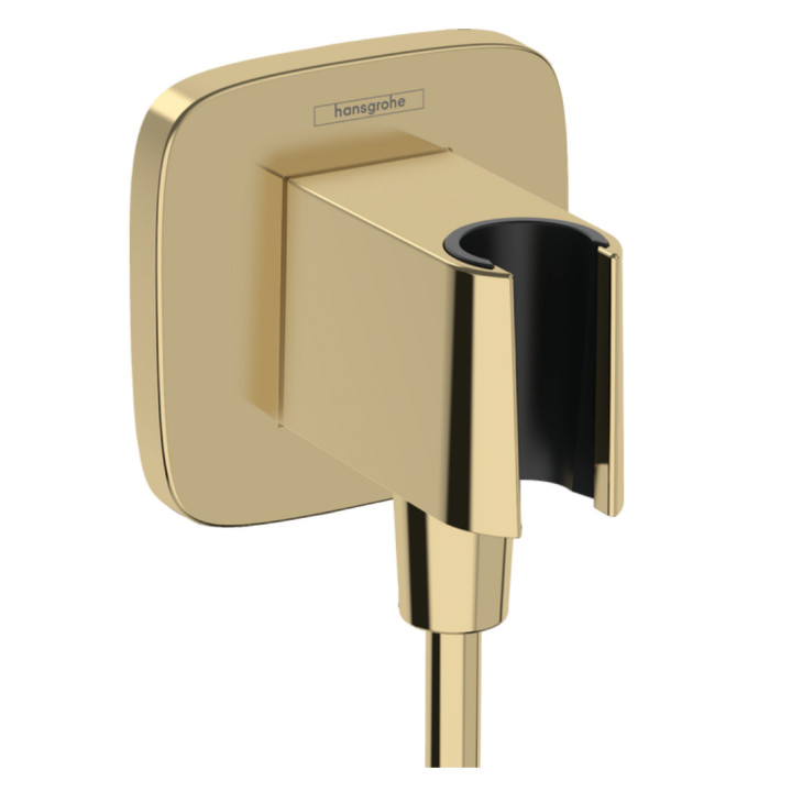 Przyłącze wody Hansgrohe FixFit E, z uchwytem prysznicowym, biały mat