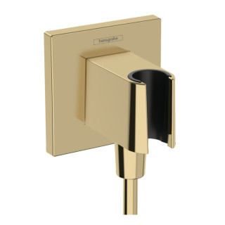 Przyłącze wody Hansgrohe FixFit E, z uchwytem prysznicowym, czarny mat