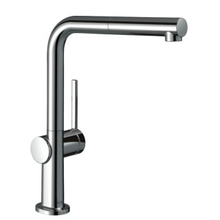Bateria kuchenna Hansgrohe Talis M54, jednouchwytowa, wysokość 435mm, wyciągana wylewka, 2jet, sBox, czarny mat