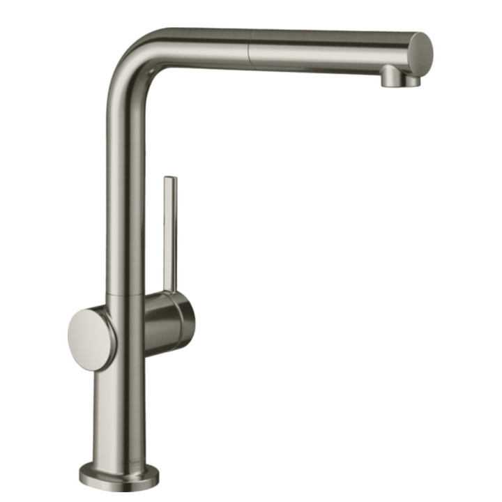 Bateria kuchenna Hansgrohe Talis M54, jednouchwytowa, wysokość 435mm, wyciągana wylewka, 2jet, sBox, czarny mat