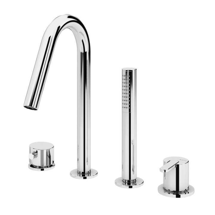 Bateria wannowa wolnostojąca Bruma Leaf, 2 wyjścia wody, sunrise PVD