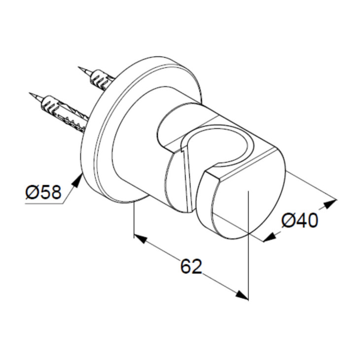 Uchwyt prysznicowy Kludi Nova Fonte, ścienny, czarny mat
