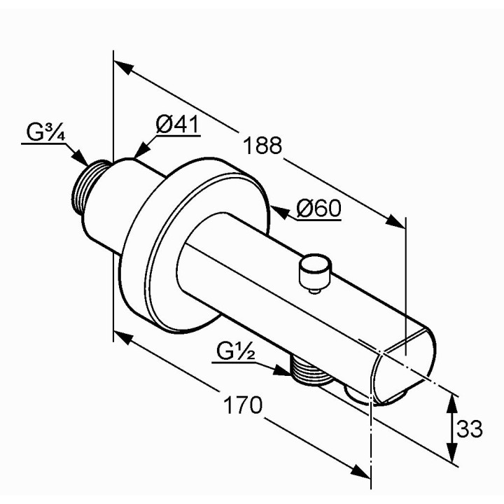 Wylewka wannowa z przełącznikiem DN20  Kludi ZENTA- sanitbuy.pl