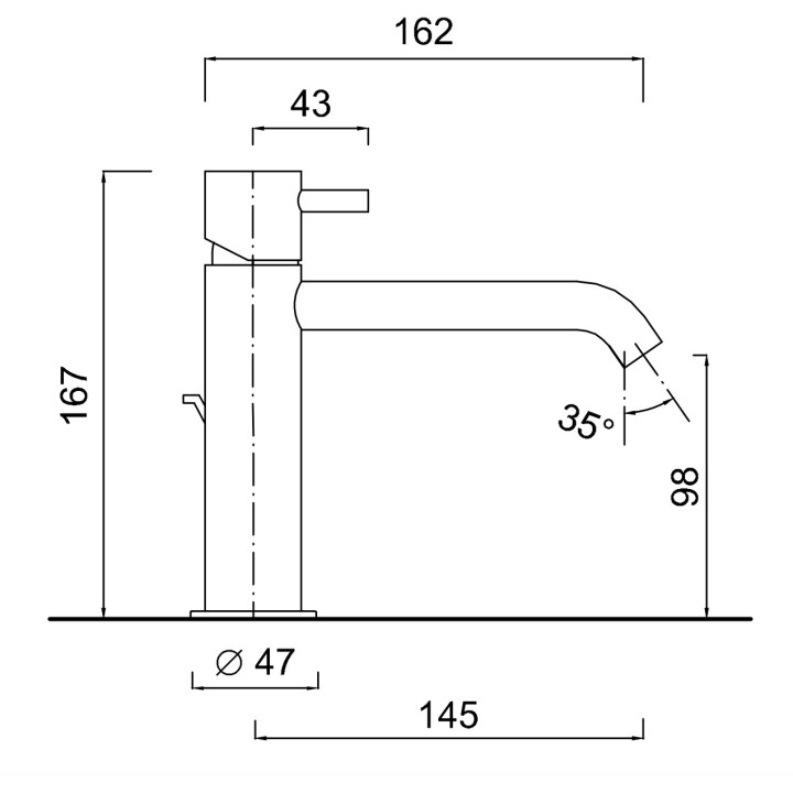 Bateria umywalkowa Giulini G. My Future, stojąca, wysokość 167mm, bez korka, chrom
