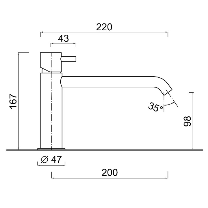 Bateria umywalkowa Giulini G. My Future, stojąca, wysokość 167mm, wylewka 145mm, bez korka, chrom