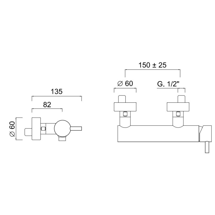 Bateria bidetowa Giulini G. My Future, stojąca, wysokość 167mm, wylewka 138mm, korek automatyczny, chrom