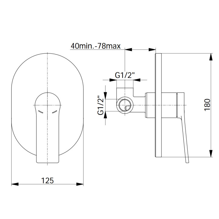 Bateria natryskowa Demm Shine, natynkowa, 1 wyjście wody, chrom