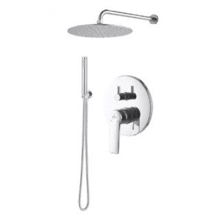 System natryskowy Demm Shine, podtynkowy, 2 wyjścia wody, deszczownica 20cm, chrom