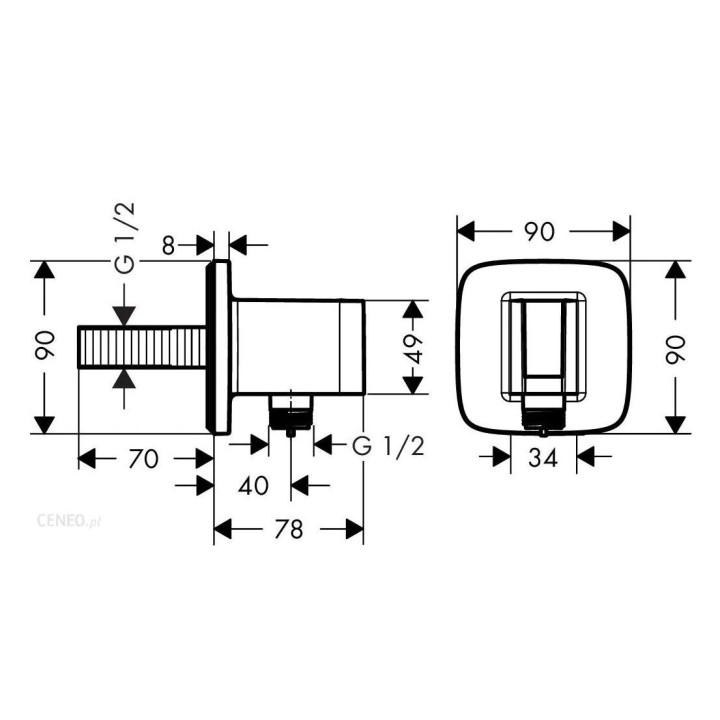 Przyłącze węża Hansgrohe Fixfit