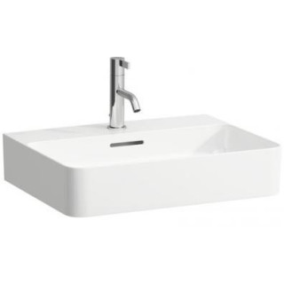 Umywalka ścienno-nablatowa 550 x 420 mm SaphirKeramik z otworem na baterię biała- sanitbuy.pl