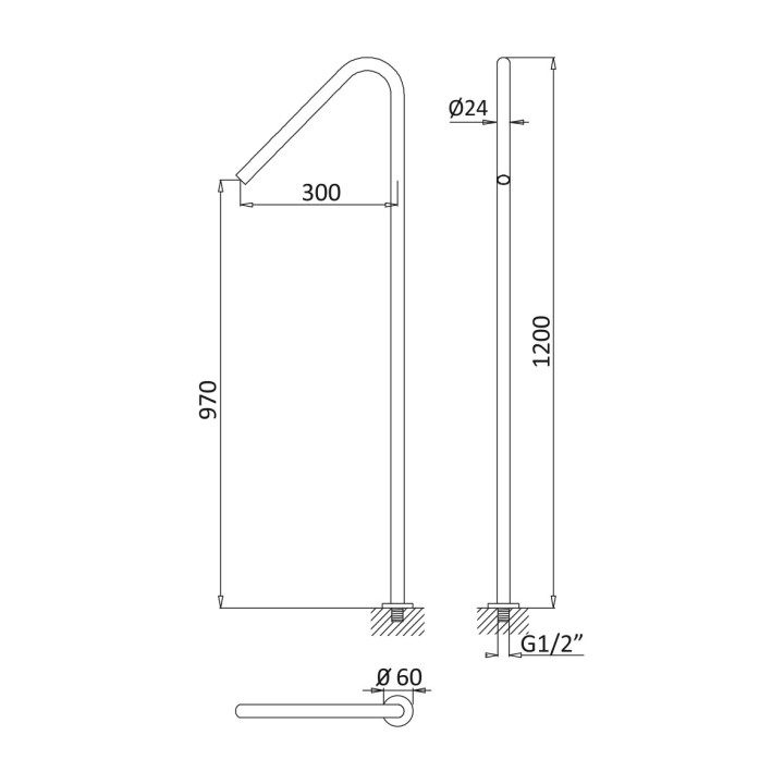 Wolnostojąca wylewka wannowa Bruma Lusitano, wysokość 120cm, kolor night sky