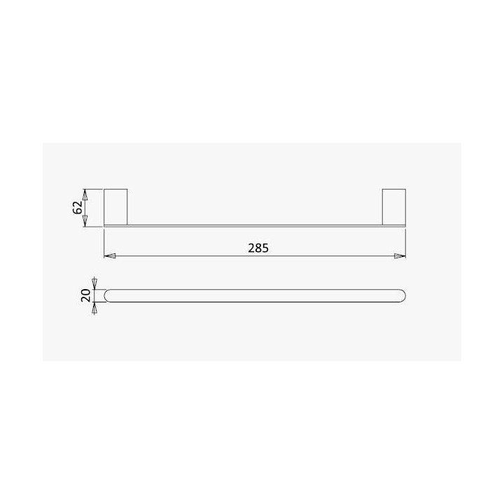 Reling na ręcznik Bruma Artic, 450mm, ścienny, sunset