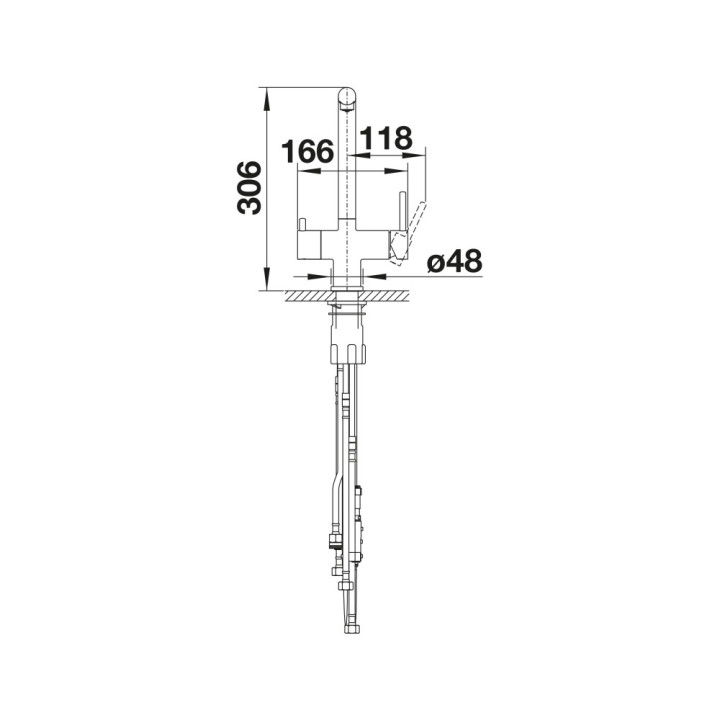 Bateria kuchenna Blanco Fontas-S II, wyciągana wylewka, dwuobwodowa, antracyt