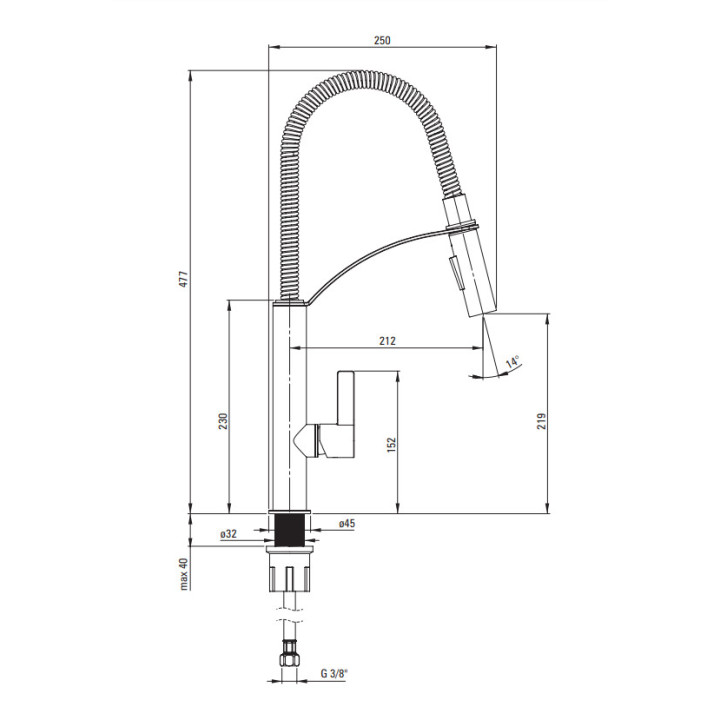 Deante bateria kuchenna Milin czarna- sanitbuy.pl