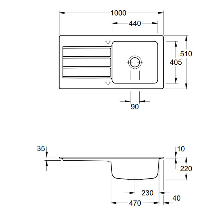Zlewozmywak do zabudowy 100x51 cm Villeroy & Boch SUBWAY 60 - komora po lewej- sanitbuy.pl
