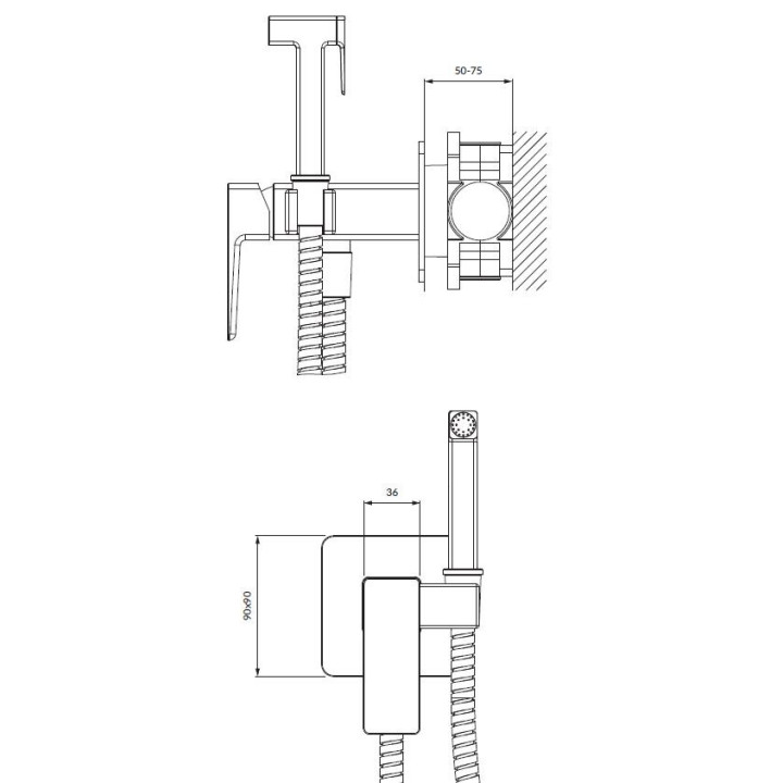 Bateria umywalkowa wysoka Omnires Parma, czarna