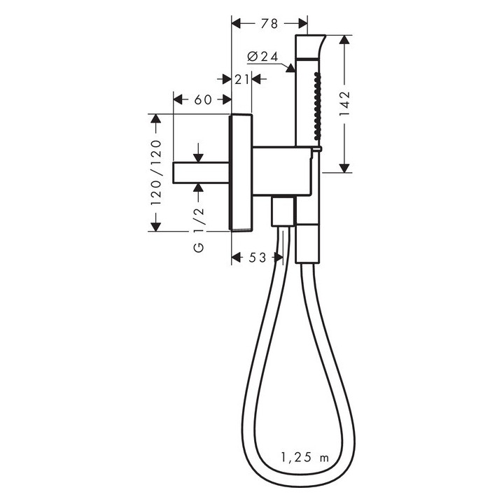 Zestaw Axor Starck Organic Porter 12x12, chrom- sanitbuy.pl