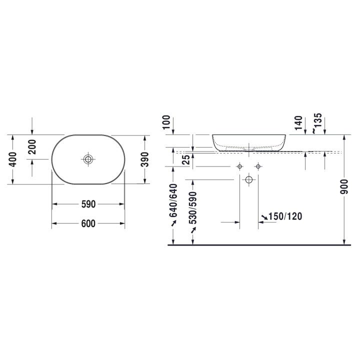 Umywalka nablatowa Duravit LUV 60x40 cm szlifowana, biała - sanitbuy.pl