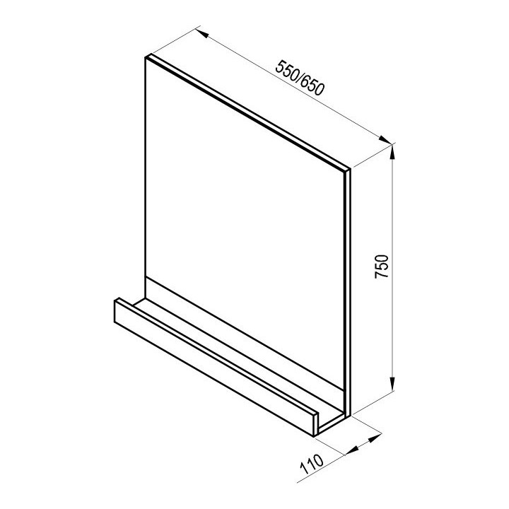 Lustro proste Ravak 10° 550, z półką, białe
