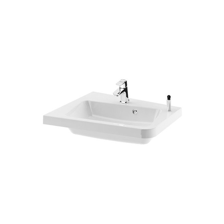 Umywalka meblowa Ravak 10° narożna lewa, 55 cm z otworami - biała
