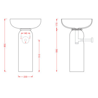 Artceram COGNAC 46 umywalka Quadro 