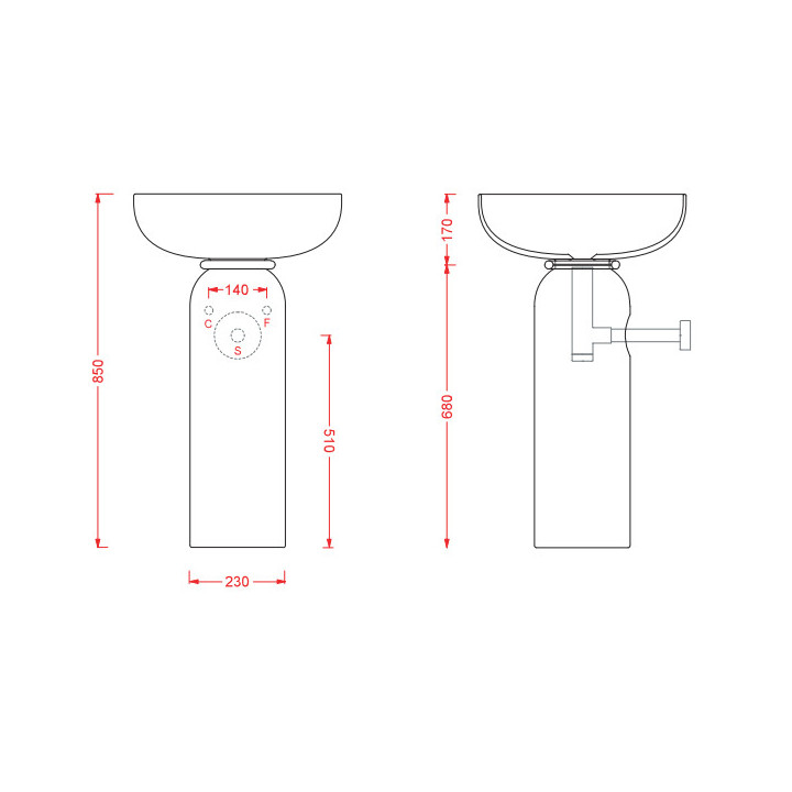 Artceram COGNAC 46 umywalka Quadro 