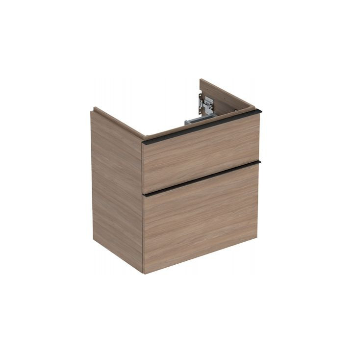 Szafka wisząca pod umywalkę Geberit iCon 59,2 cm x 61,5 cm x 47,6 cm, z dwoma szufladami - dąb