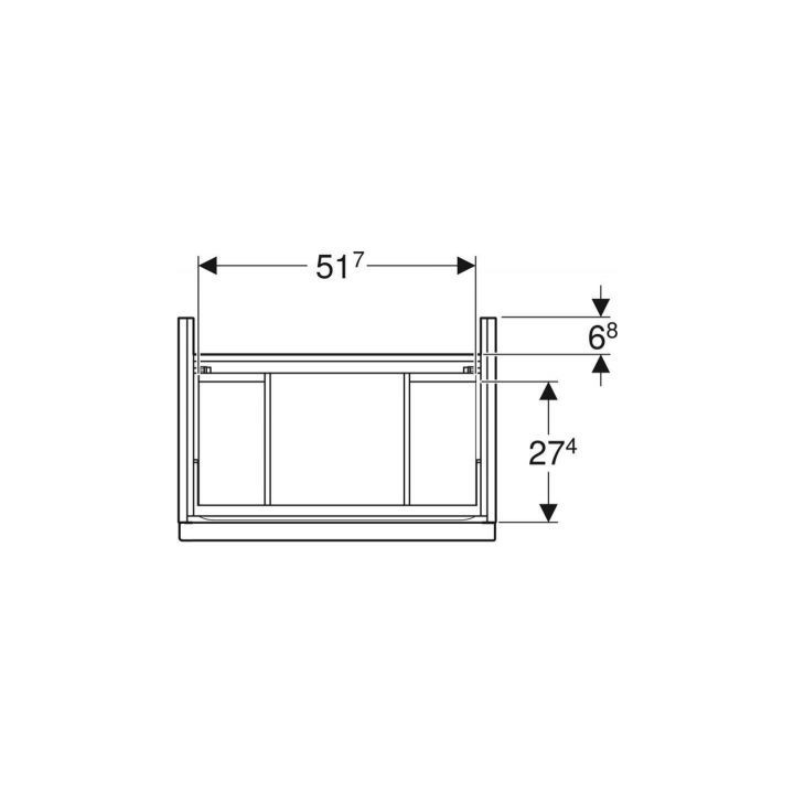 Szafka wisząca pod umywalkę Geberit iCon 59,2 cm x 61,5 cm x 47,6 cm, z dwoma szufladami - dąb