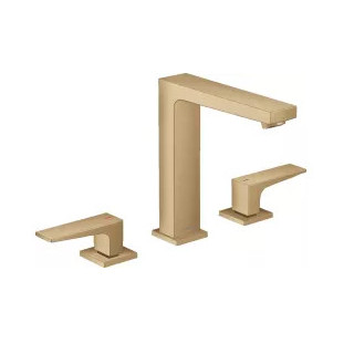 Bateria umywalkowa 3-otworowa stojąca Hansgrohe Metropol 160 EcoSmart z korkiem, chrom - sanitbuy.pl