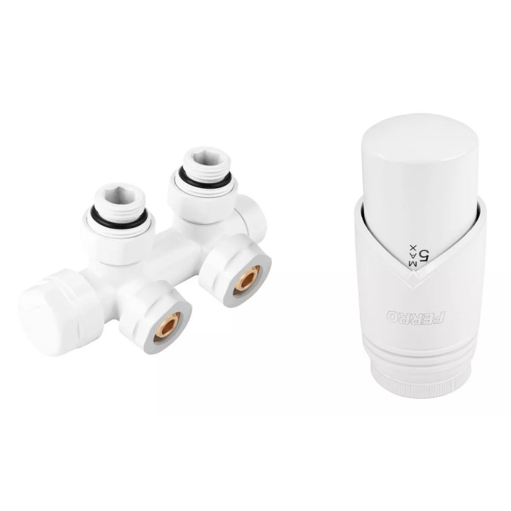 Dekoracyjny zestaw termostatyczny Ferro zespolony, kątowy - czarny