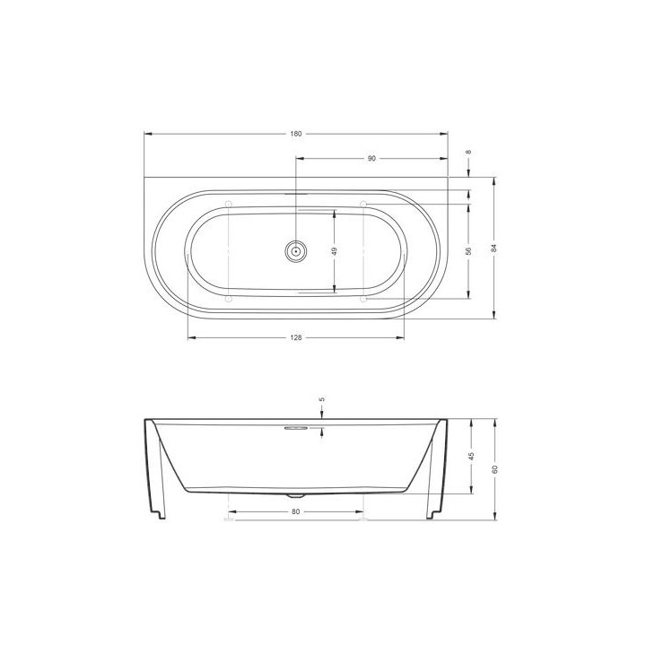 Wanna Riho Kansas wielokątna 190x90 cm