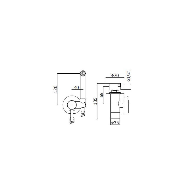 Bateria bidetowa podtynkowa Paffoni Peonia z uchwytem - czarny mat
