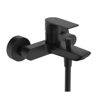 Bateria umywalkowa Hansgrohe Rebris S jednouchwytowa 80 CoolStart z metalowym kompletem odpływowym - czarny mat