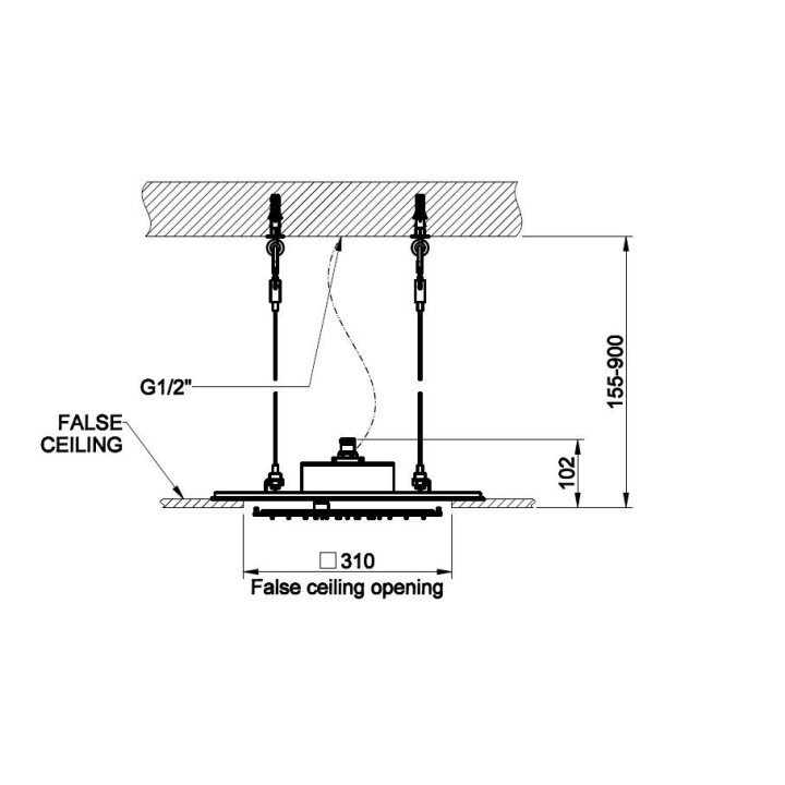 Rozeta wykończeniowa Gessi Afilo do systemu prysznicowego 300x300 mm - Matte Black