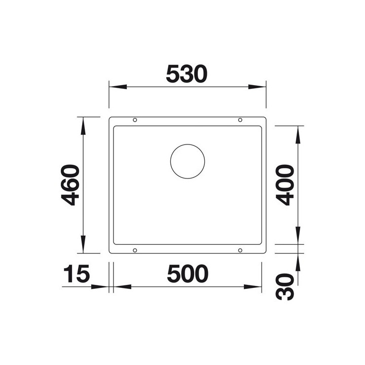 Zlewozmywak Do zabudowy 46,5x51 cm Blanco BLANCODALAGO 45